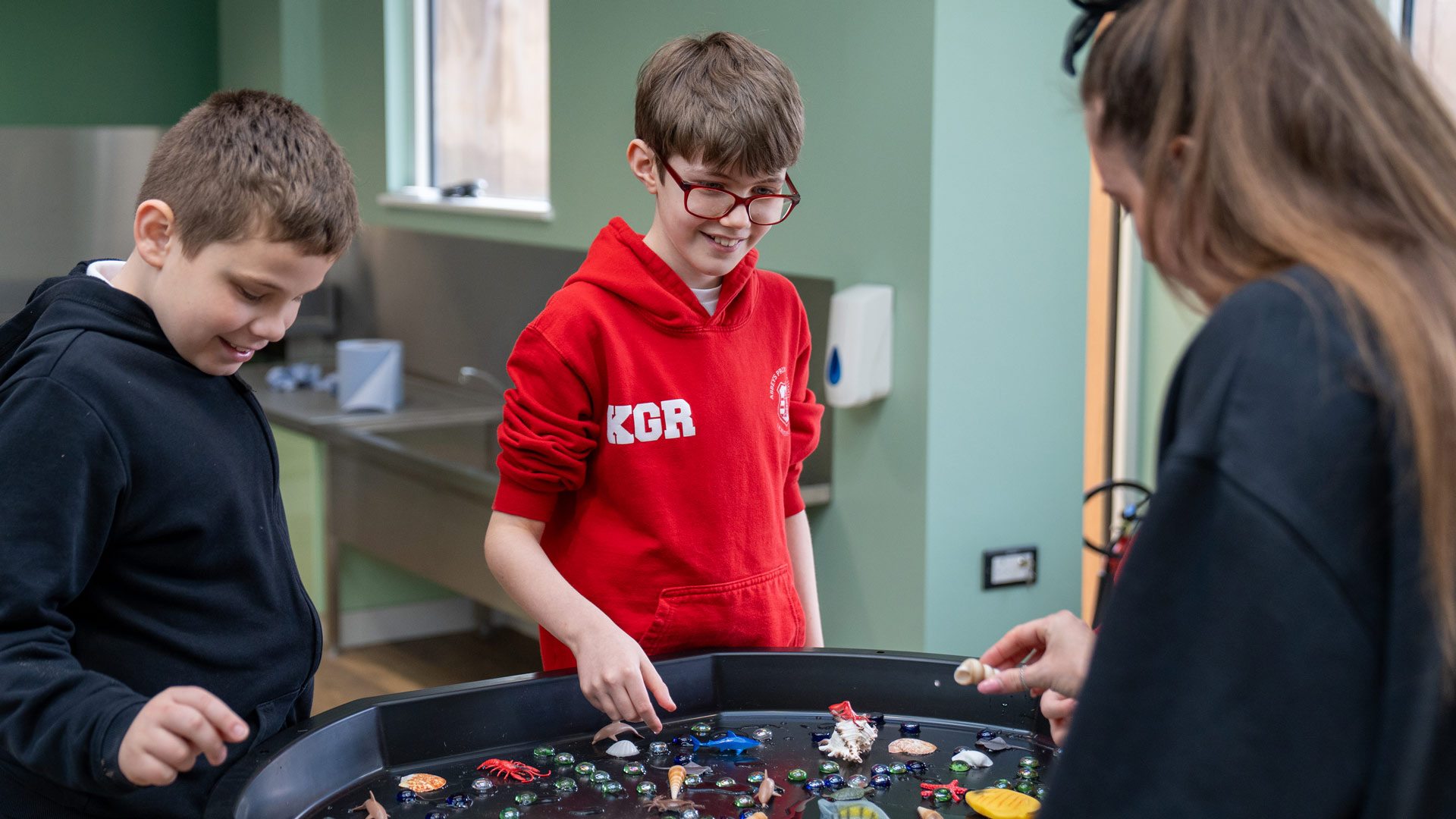 Children with SEND enjoying sensory play in the new SEND Classroom at Woburn Safari Park